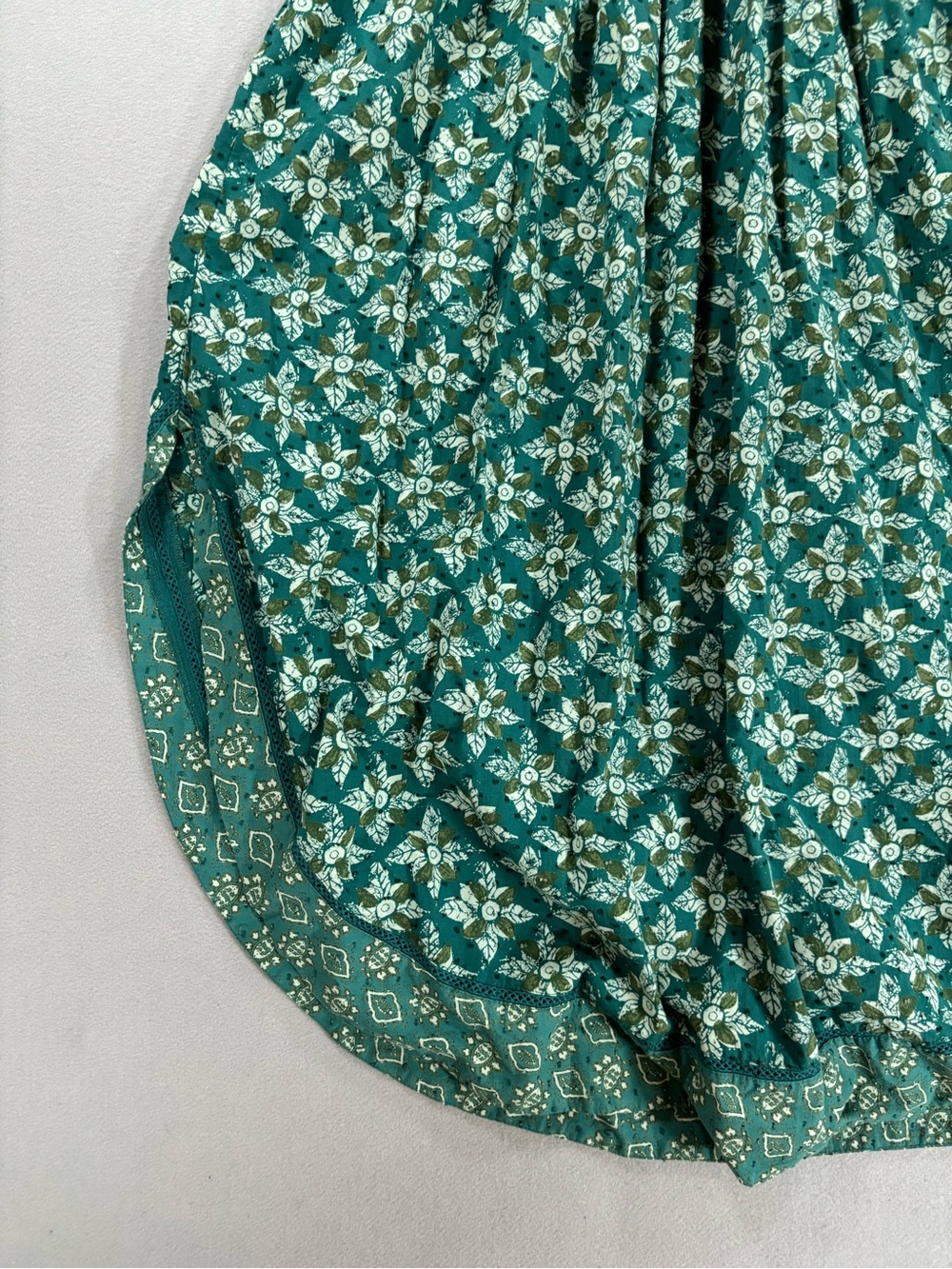 Free People Hazy Maisy Teal Patterned Maxi Dress cotton XS - Picture 5 of 12